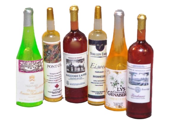 Melody Jane Dollhouse Miniature Drink Bottles – 10-Piece Mixed Color Kitchen/Shop Accessory
