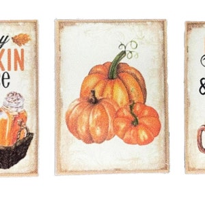 Dolls House Pumpkin Vintage Posters Miniature Halloween Accessory 1:12 Scale