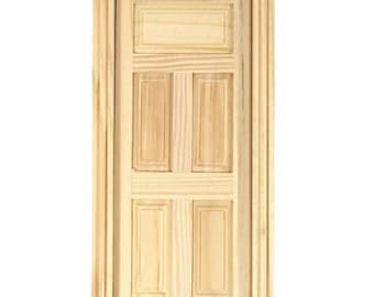 Dolls House Classic 5 Panel Interior Door Bare Wood Builders DIY 1:12 Miniature