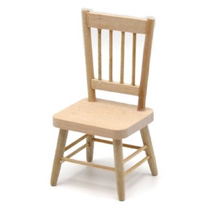 Dolls House Bare Wood Side Chair Unfinished Miniature Dining Room Furniture