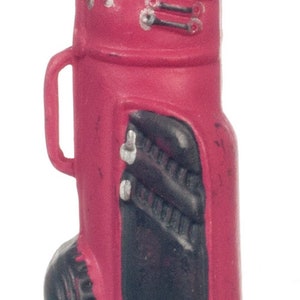 Dolls House Golf Bag with Clubs in Red Miniature 1:12 Scale Outdoor Accessory