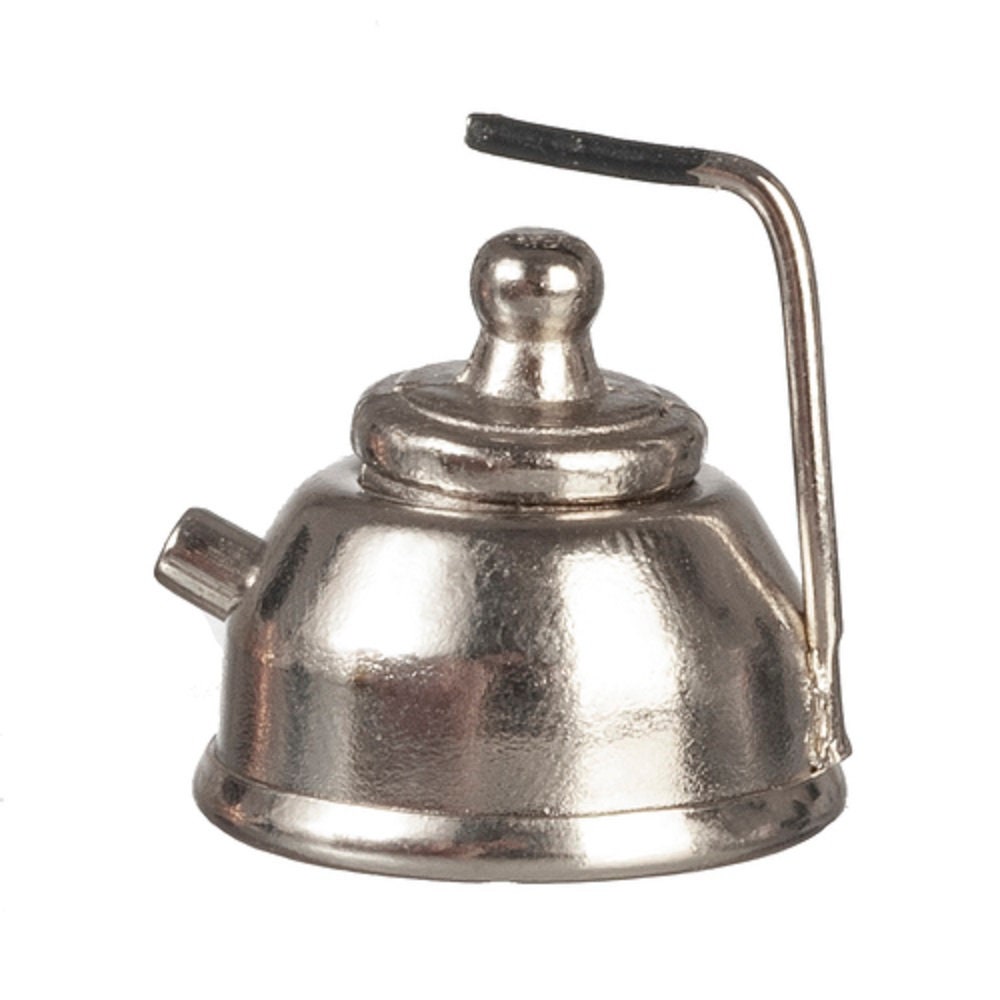 Puppenhaus Miniatur Neu 1:12 Metall Teekessel mit Stövchen 