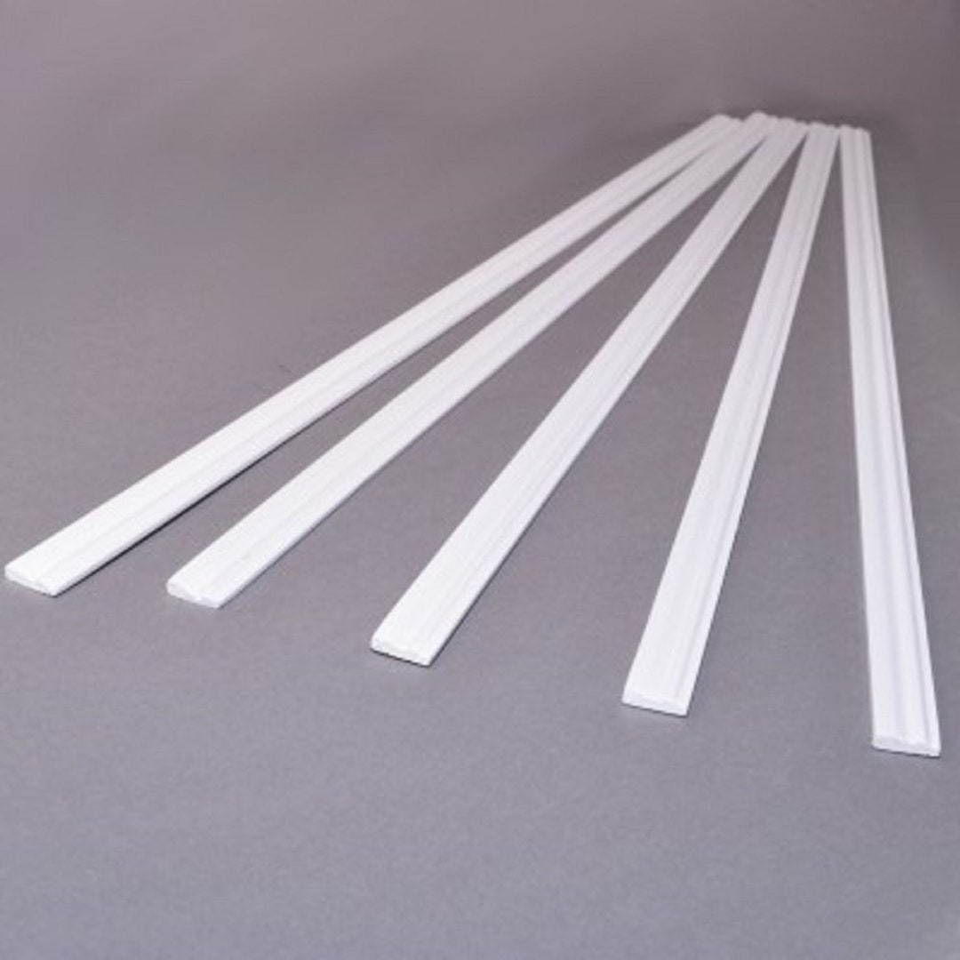 Dolls House White Skirting Board 17.3/4 X 1/2 Coving 450mm X 12mm Pack ...