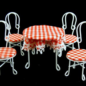 Dolls House Table &amp; Chairs Miniature Cafe Bistro Conservatory Garden Furniture
