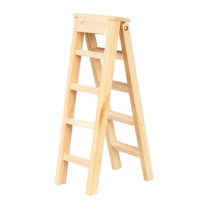 Dolls House Large Set of Step Ladders Miniature Wooden Garden Accessory 1:12