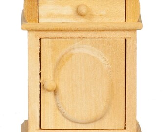 Poupées Maison Bare Bois Chevet Chest Table de chevet Miniature Chambre Meubles 1:12