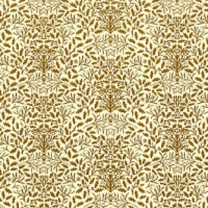 Dolls House William Morris Design Acorns Mini 1:24 Wallpaper Brown