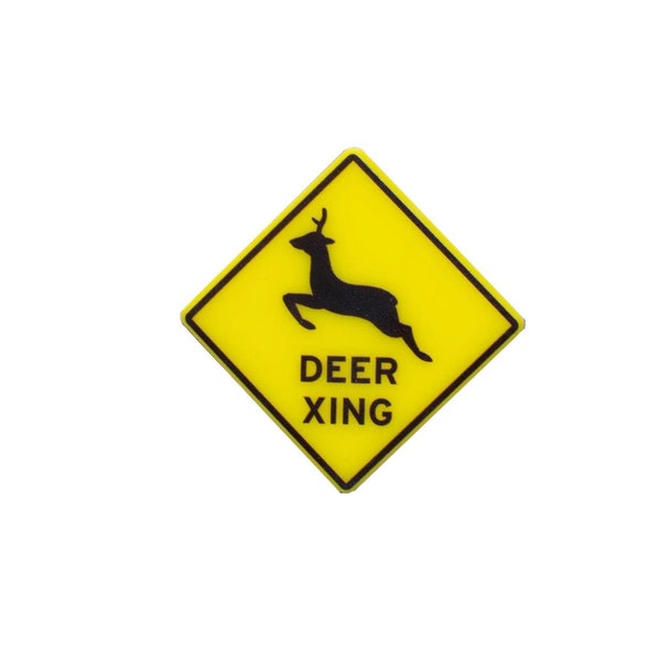Dolls House Deer Xing Sign Crossing Road Fence Railway Warning Accessory 1:12