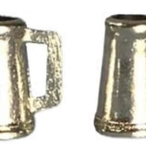 Poppenhuis 4 tinnen bierpul Mokken miniatuur 1:12 pubbar accessoire