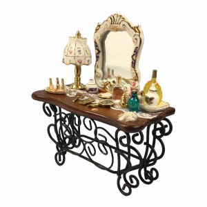 Puppenhaus Kosmetik Frisiertisch & Accessoires Reutter Schlafzimmer Möbel 1:12