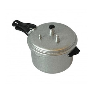Dolls House Silver Pressure Cooker Miniature Kitchen Accessory 1:12 Scale