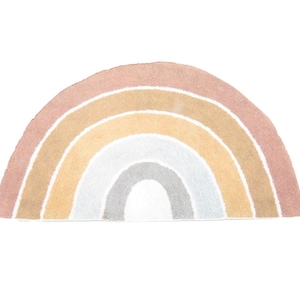 Dolls House Rainbow Rug Multi Coloured Modern Nursery Accessory Printed Card