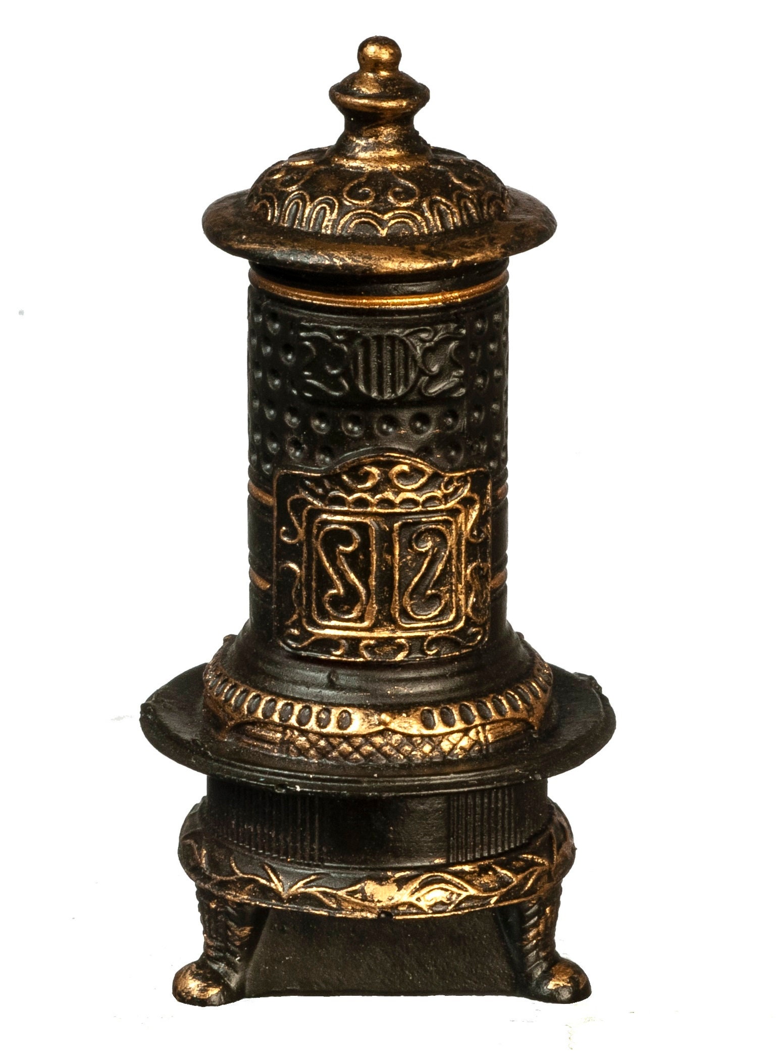 Dolls House Parlour Stove Wood Log Burner Black u0026 Gold - Etsy Singapore