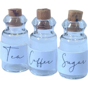 Dolls House Glass Canister Set Tea Coffee Sugar Storage Jars Kitchen Accessory
