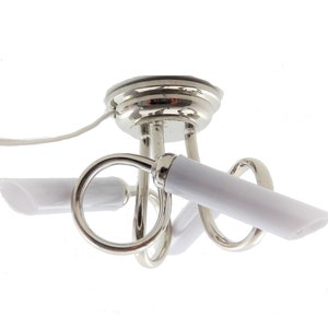 Dolls House Modern Chrome 3 Way Ceiling Light White Tubular Shades