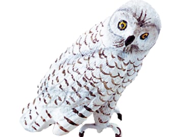 Dolls House Snowy Owl Miniature Outdoor Bird Animal Garden Accessory