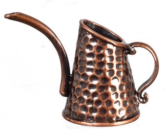 Dolls House Antique Copper Watering Can Old Fashioned Miniature Accessory
