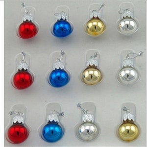 Dolls House 12 Coloured Baubles Miniature Christmas Tree Ornaments Decorations