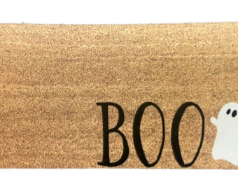 Dolls House Door Mat "Boo" Miniature Halloween Hall Step Accessory 1:12 Scale