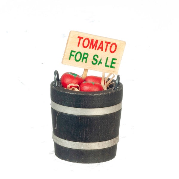 Dolls House Bucket of Tomatoes For Sale Miniature Greengrocers Shop Accessory