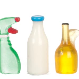 Maison de poupées 5 bouteilles de cuisine mixtes Accessoire d’épicerie miniature 1:12