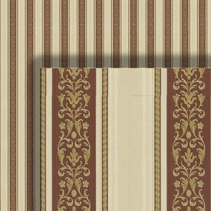 Carta da parati Dolls House Regency Stripe Pattern 1/2 pollice 1:24 Stampa in miniatura 580