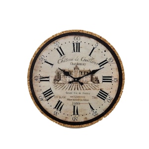 Dolls House French Cork Wall Clock 1:12 Scale Miniature Accessory