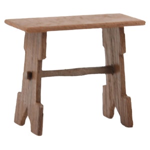 Dolls House Rustic High Bench Stool Seat Mexican Wooden Hall Cabin Furniture