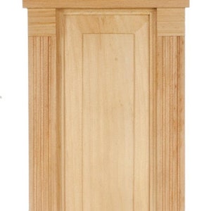 Dolls House Victorian Raised Panel External Front Door Miniature Wooden 1:12 DIY