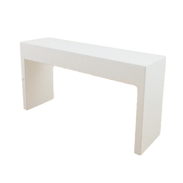 Table console moderne blanche pour maison de poupée, mobilier contemporain à l'échelle 1:12