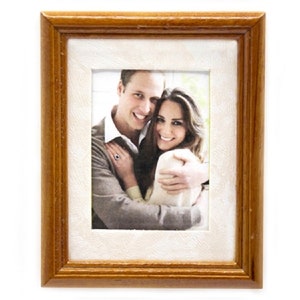 Dolls House Royal Engagement Picture Painting Walnut Frame Miniature Accessory