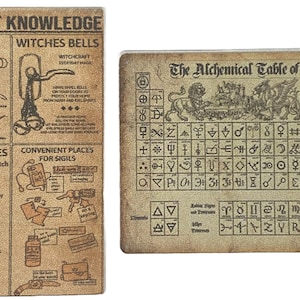 Dolls House Witchcraft Alchemy Magic Symbols Halloween Posters 1:12 Printed Card