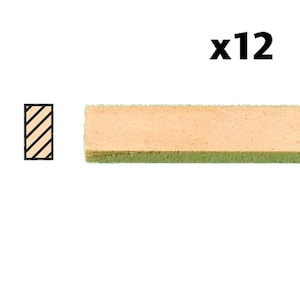 Legno per casa delle bambole Lunghezze 24 x 1/4" Strisce di legno 610 x 6 mm Confezione da 12
