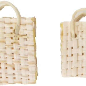 Puppenhaus Stroh Woven Einkaufstasche Geldbörse Markt Korb Shop Shop Zubehör