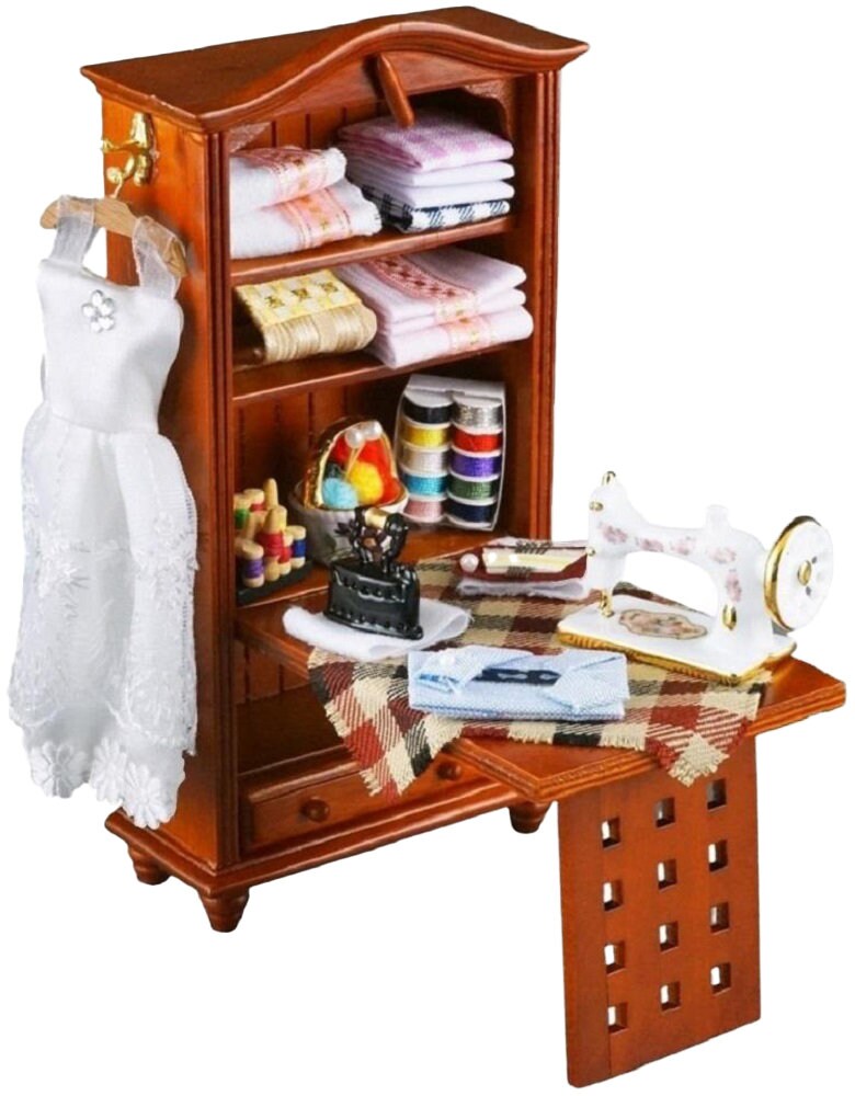 Dolls House Sewing Cupboard with Accessories Limited Edition Reutter Furniture 1:12