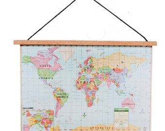 Dolls House Modern World Map Hanging Chart Study School Accessory