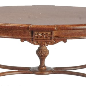 Dolls House Walnut Victorian Coffee Table JBM Miniature Living Room Furniture