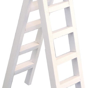 Maison de poupée Grand ensemble d’escabeaux Miniature En Bois Blanc Accessoire de Jardin