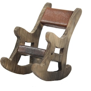 Dolls House Rocking Chair Rustic Rocker Pioneer Wooden Cabin Campsite Furniture
