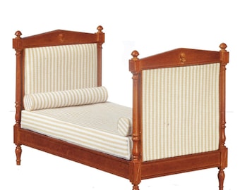 Dolls House Empire Day Bed Walnut JBM Ornate Miniature Bedroom Furniture 1:12