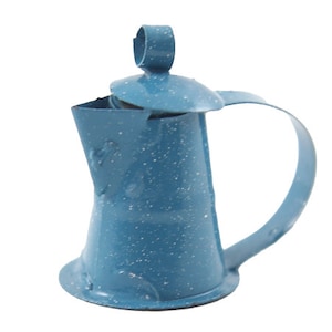Maison de poupées Bleu Spatterware Poêle Sifflement Bouilloire Cuisine Camp Accessoire