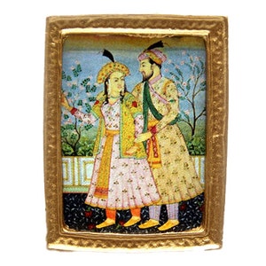 Dolls House Indian Culture Small Painting Gold Frame Miniature Accessory 1:12