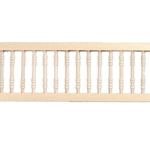 Dolls House Miniature Fixtures Fittings 1:12 Natural Wood Porch Railing Round