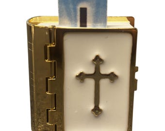 Poppenhuisbijbel met bedrukte pagina's miniatuur kerkaccessoire