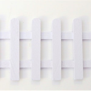 Dolls House White Picket Fence Panel Miniature Garden Accessory