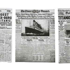 Dolls House Newspaper RMS Titanic Sinking Disaster Headlines 1912 Front Covers