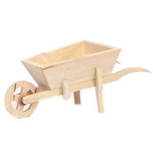 Puppenhaus Bare Wood Schubkarre Miniatur 1:12 Yard Garden Accessoire