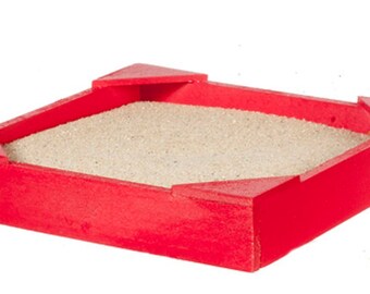 Dolls House Red Sand Pit Sandbox Miniature Child's Toy 1:12 Garden Accessory