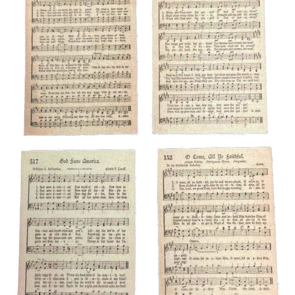 Dolls House Hymn Music Sheets Vintage Music Room Picture Posters 1:12 Accessory