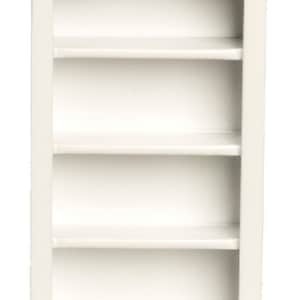 Estantería pequeña de madera blanca para casa de muñecas, muebles en miniatura a escala 1:12